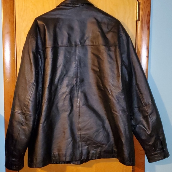 Leather jacket with zip in liner/large tall size! - Picture 5 of 6